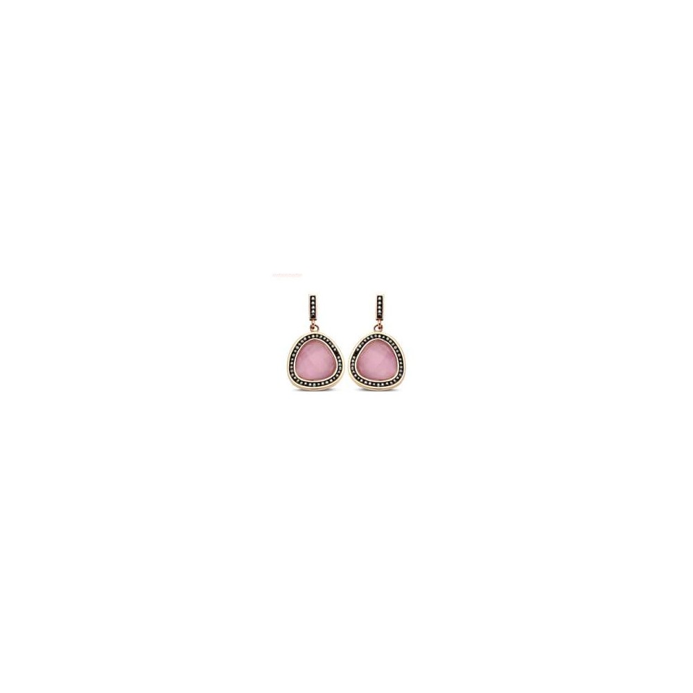 Victoria Rose gold colored pink stone earrings