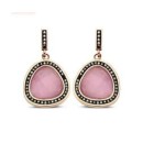 Victoria Rose gold colored pink stone earrings