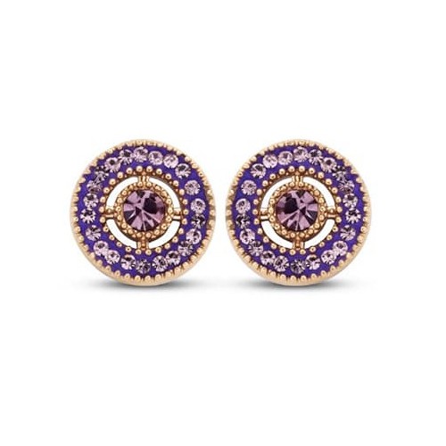 Victoria Rose gold-colored pink stone earrings