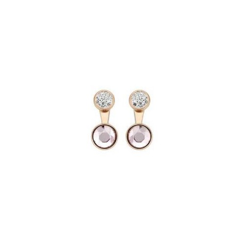 Victoria Rose gold colored earrings with colorful stones