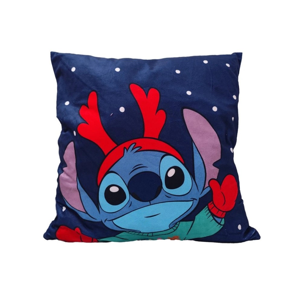Disney Lilo and Stitch Antler Christmas Cushion Cover 40x40 cm Velvet