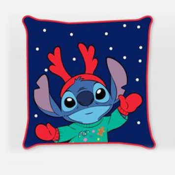 Disney Lilo and Stitch Antler Christmas Cushion Cover 40x40 cm Velvet