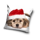 Dog Santa Hat cushion cover 40x40 cm Velvet