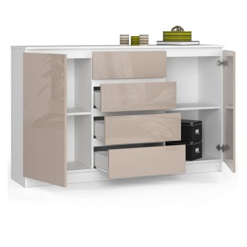 KOMODA K160 2D 4SZ CLP CAPPUCCINO POŁYSK