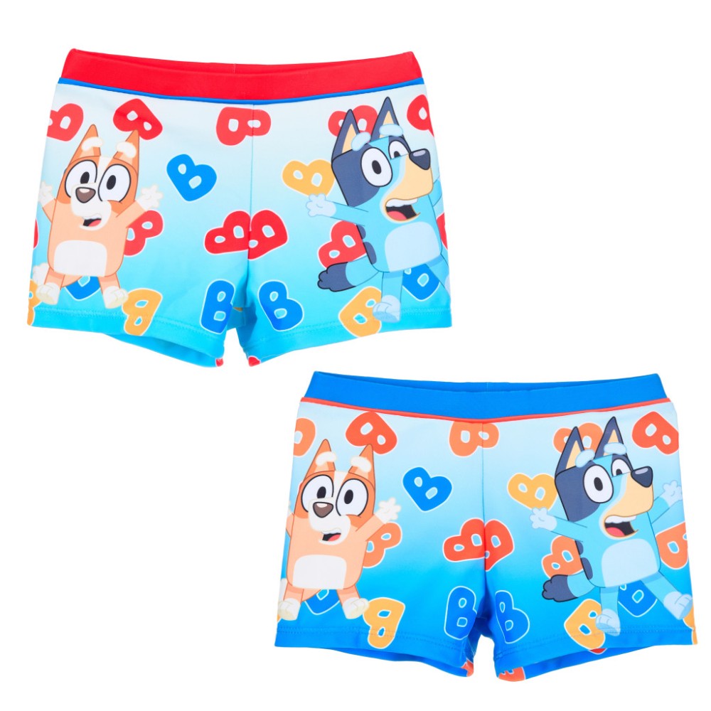Bluey children's swim shorts, size 3-6 years