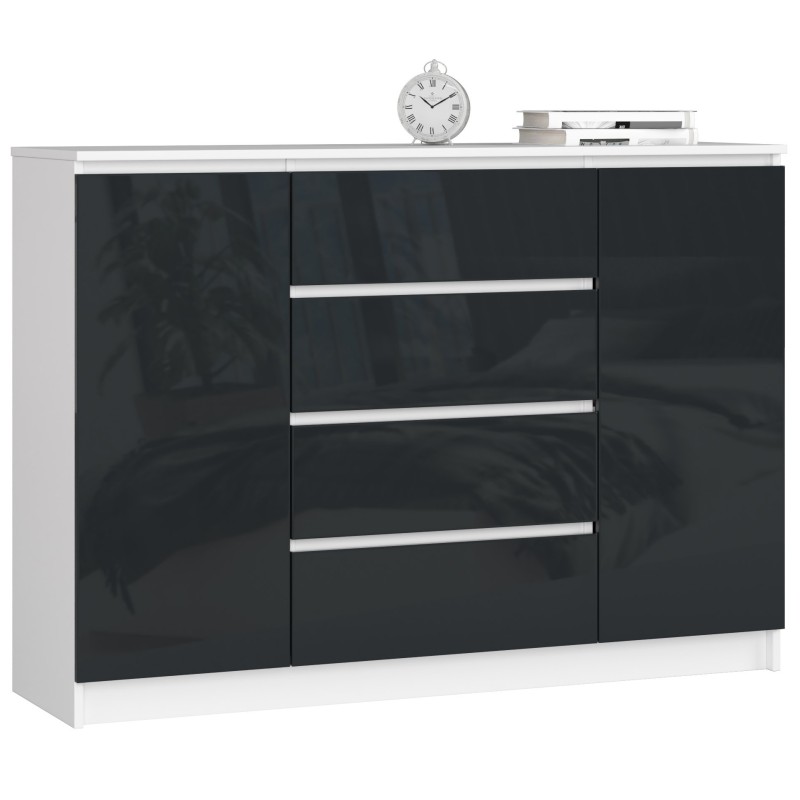 KOMODA K140 2D 4SZ CLP GRAFIT POŁYSK KOMODA K140 2D 4SZ CLP GRAFIT POŁYSK