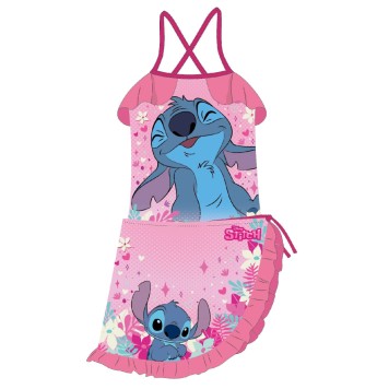 Disney Lilo and Stitch Pink children's swimsuit and sarong set 3-8 years