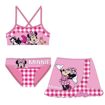 Disney Minnie  Checkered children's bikini and skirt set 4-10 years