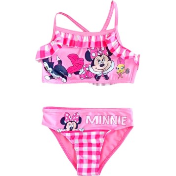Disney Minnie  Checkered children's bikini and skirt set 4-10 years