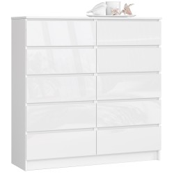 KOMODA K120 10SZ CLP BIAŁY POŁYSK
