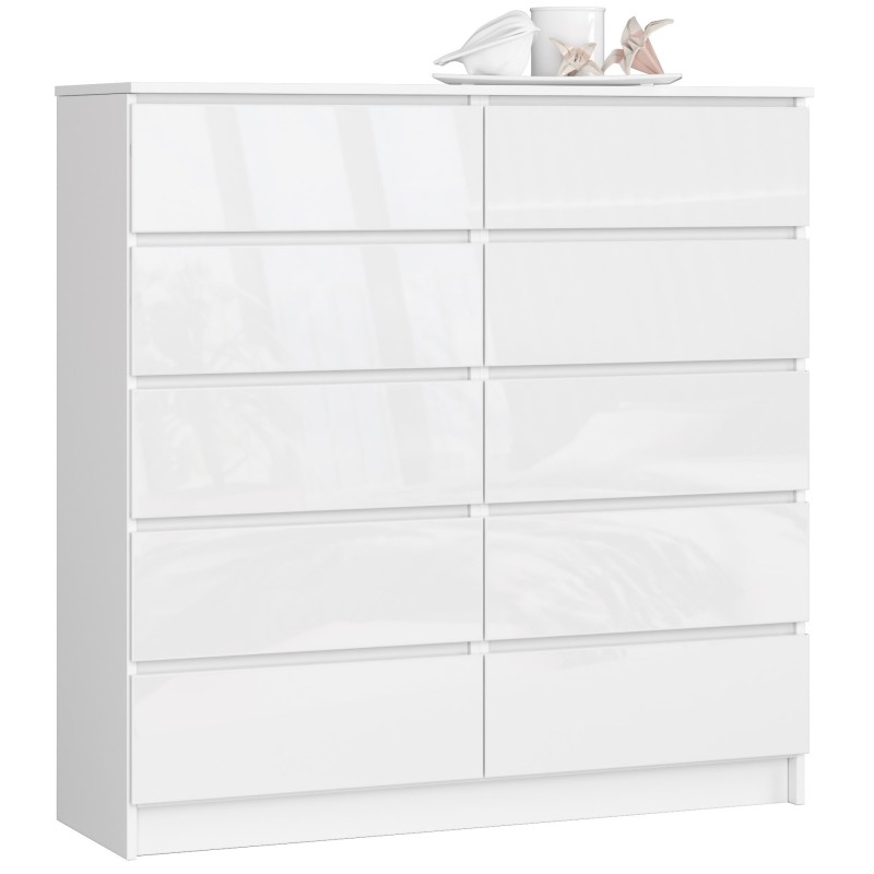 KOMODA K120 10SZ CLP BIAŁY POŁYSK KOMODA K120 10SZ CLP BIAŁY POŁYSK