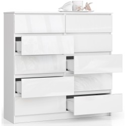 KOMODA K120 10SZ CLP BIAŁY POŁYSK
