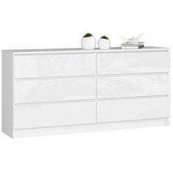 KOMODA K160 6SZ CLP BIAŁY POŁYSK