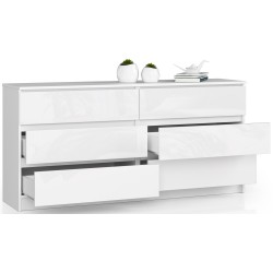 KOMODA K160 6SZ CLP BIAŁY POŁYSK