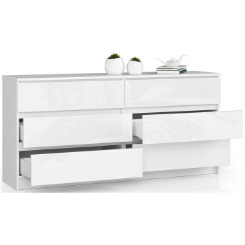 KOMODA K160 6SZ CLP BIAŁY POŁYSK