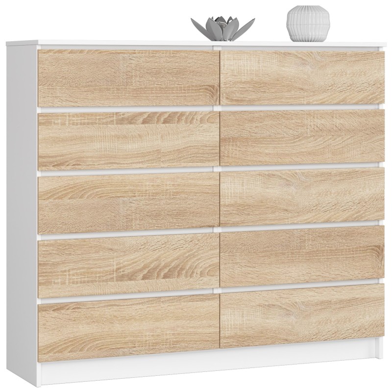 KOMODA K140 10SZ CLP PK BIAŁY / SONOMA KOMODA K140 10SZ CLP PK BIAŁY / SONOMA