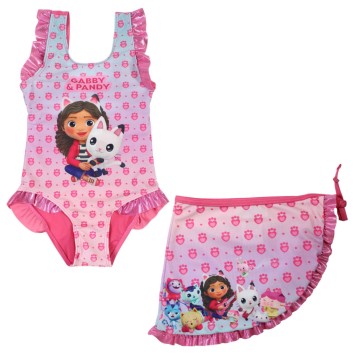 Gabby's Dollhouse Pandy children's swimsuit and sarong set 5 - 6 years / 110 - 116 cm