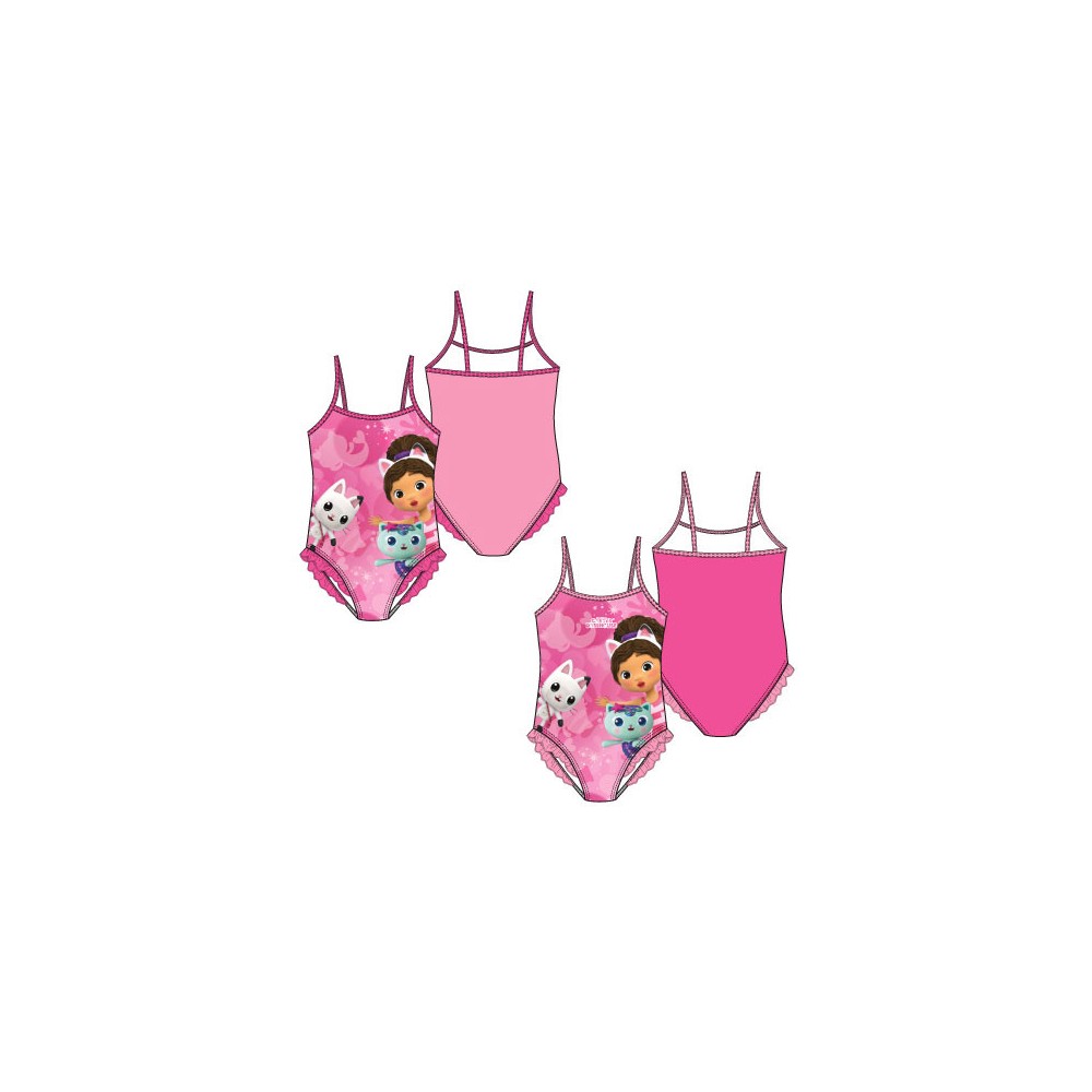 Gabby's Dollhouse Pink children's swimsuit, swimming 3-8 years