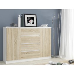 KOMODA K140 2D 4SZ CLP BIAŁY / SONOMA