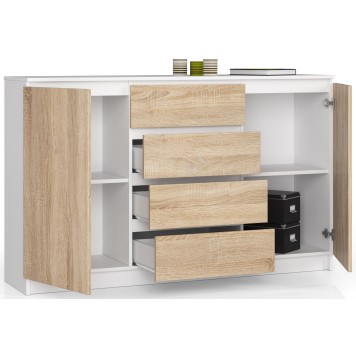 KOMODA K160 2D 4SZ CLP BIAŁY / SONOMA