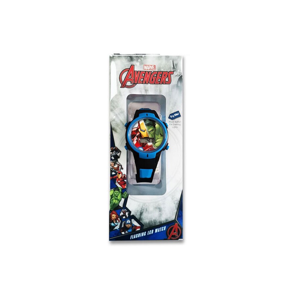 Avengers Blue digital luminous wristwatch in a box