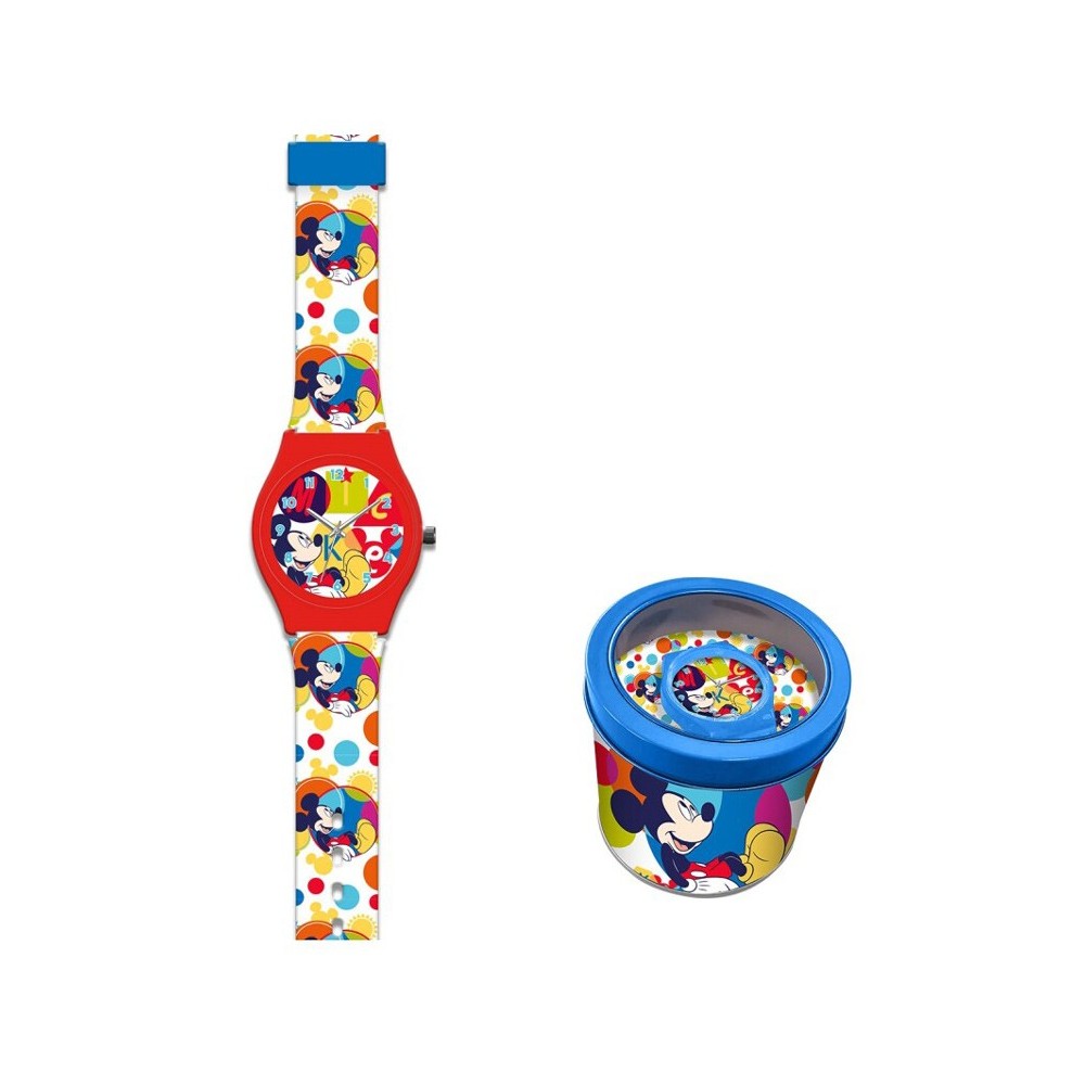 Disney Mickey  Bubble analog watch in metal box