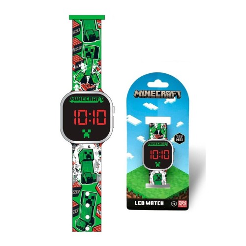 Minecraft Green digital LED watch