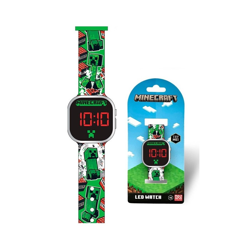 Minecraft Green digital LED watch