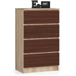 KOMODA K 60 cm 4 SZUFLADY SONOMA / WENGE