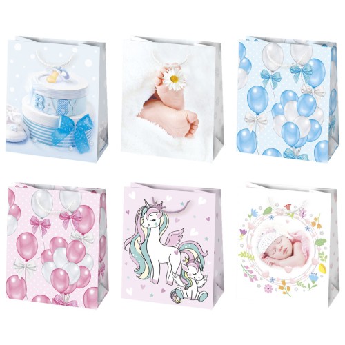 Baby Welcome Baby Shower Paper Gift Bag, 19x23x10.5 cm