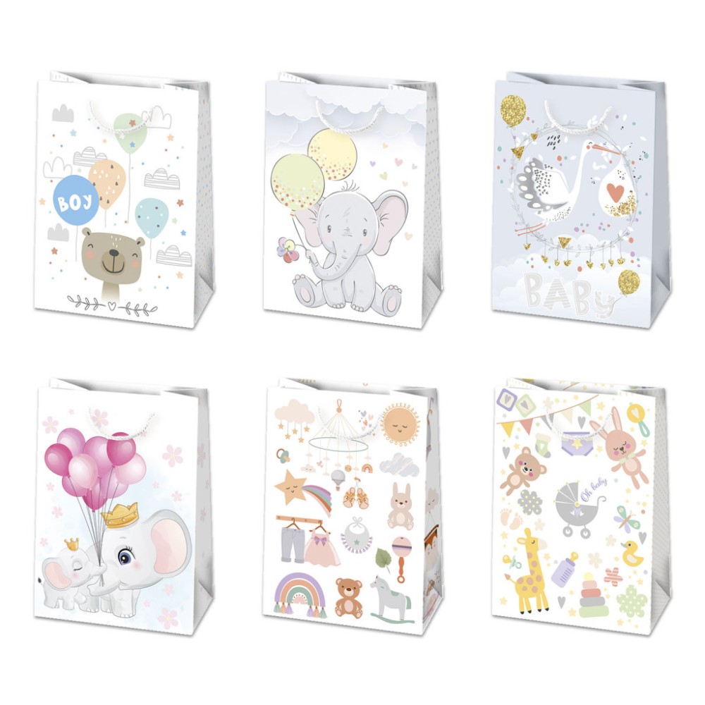 Baby Welcome Baby Shower Paper Gift Bag, 23x32x11 cm