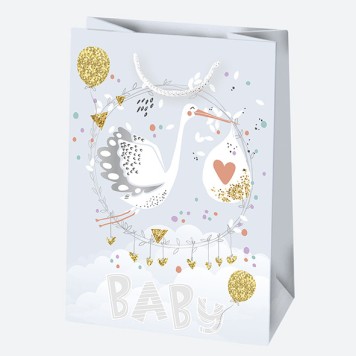 Baby Welcome Baby Shower Paper Gift Bag, 23x32x11 cm