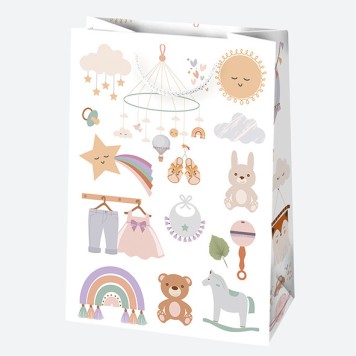 Baby Welcome Baby Shower Paper Gift Bag, 23x32x11 cm