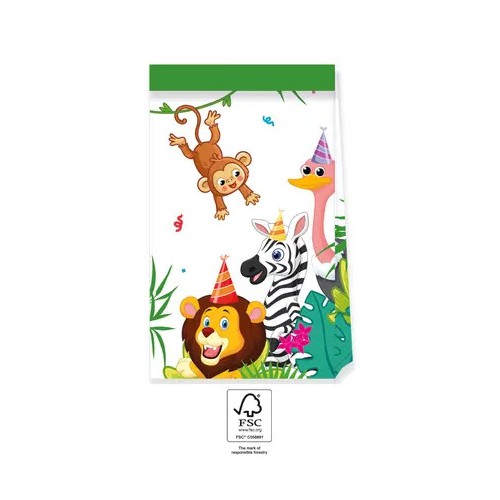 Jungle Balloons paper bag set of 4 FSC