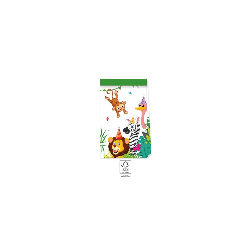 Jungle Balloons paper bag set of 4 FSC