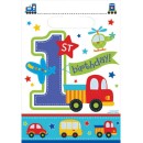 First Birthday Cars 8-piece gift bag set