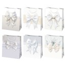 Colour Bow White paper gift bag 19x23x10,5 cm