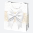 Colour Bow White paper gift bag 19x23x10,5 cm