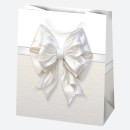 Colour Bow White paper gift bag 19x23x10,5 cm