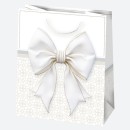 Colour Bow White paper gift bag 19x23x10,5 cm