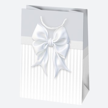 Colour Bow White paper gift bag 23x32x11 cm