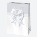 Colour Bow White paper gift bag 23x32x11 cm