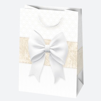 Colour Bow White paper gift bag 23x32x11 cm