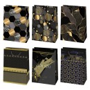 Colour For You Black Gold patterned paper gift bag 23x32x11 cm