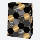 Colour For You Black Gold patterned paper gift bag 23x32x11 cm