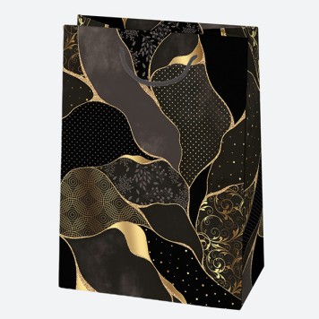 Colour For You Black Gold patterned paper gift bag 23x32x11 cm