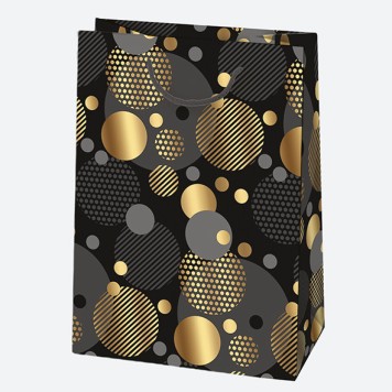 Colour For You Black Gold patterned paper gift bag 23x32x11 cm