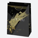 Colour For You Black Gold patterned paper gift bag 23x32x11 cm