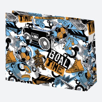 Colour Blossom Boys' Party paper gift bag, gift bag 30x23x10 cm