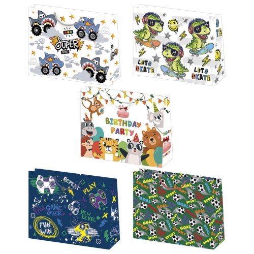 Colour Play Boys' paper gift bag 38x29x10 cm